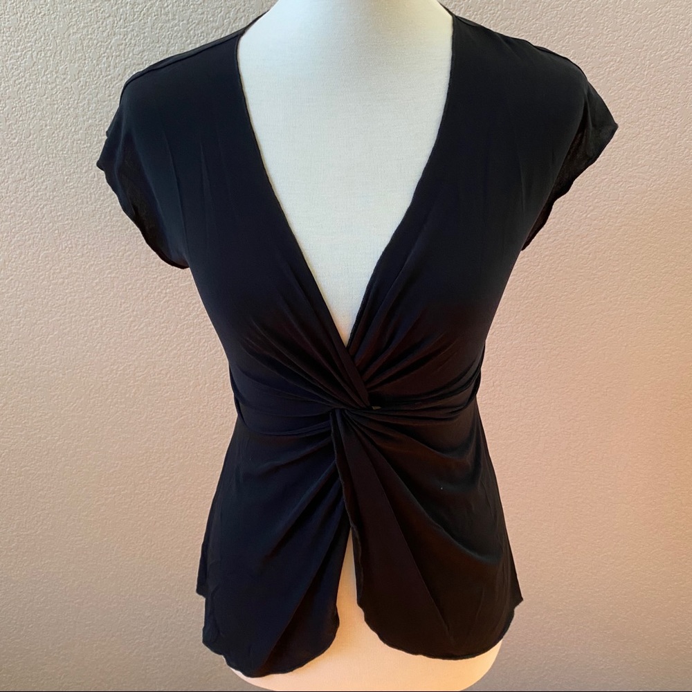 Black Knotted Front Tee